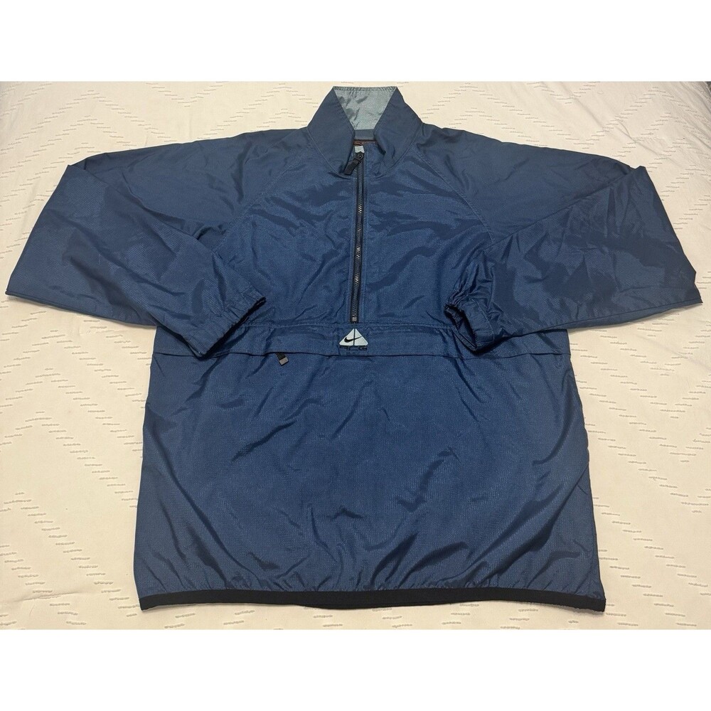 Nike ACG Jacket Blue Pullover Outer Layer Mens Large 1/4 Zip Y2K 90s Windbreaker